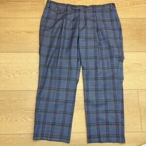 Tayion by Montee Holland plaid lightweight wool blend men’s pants 38 x 25
